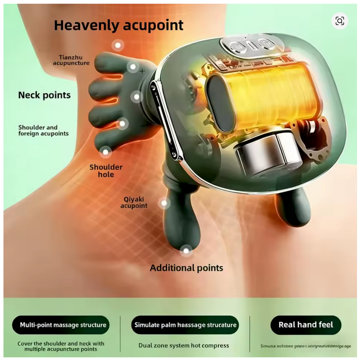 Bionic Finger Neck Shoulder Massager Wireless Neck Cervical Trapezius Kneading Massage Shawl Brushless Motor Neck Masajeador