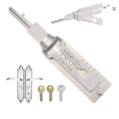 2-in-1 Stainless Steel Master Key Decoder Master Key Decoder S001 PRO for Access Doors and Various Shapes Lock Picks Kits