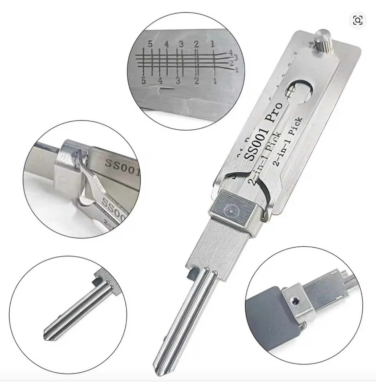 2-in-1 Stainless Steel Master Key Decoder Master Key Decoder S001 PRO for Access Doors and Various Shapes Lock Picks Kits
